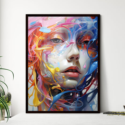 A Poster of An oil painting - A Woman With - Framed Art Print