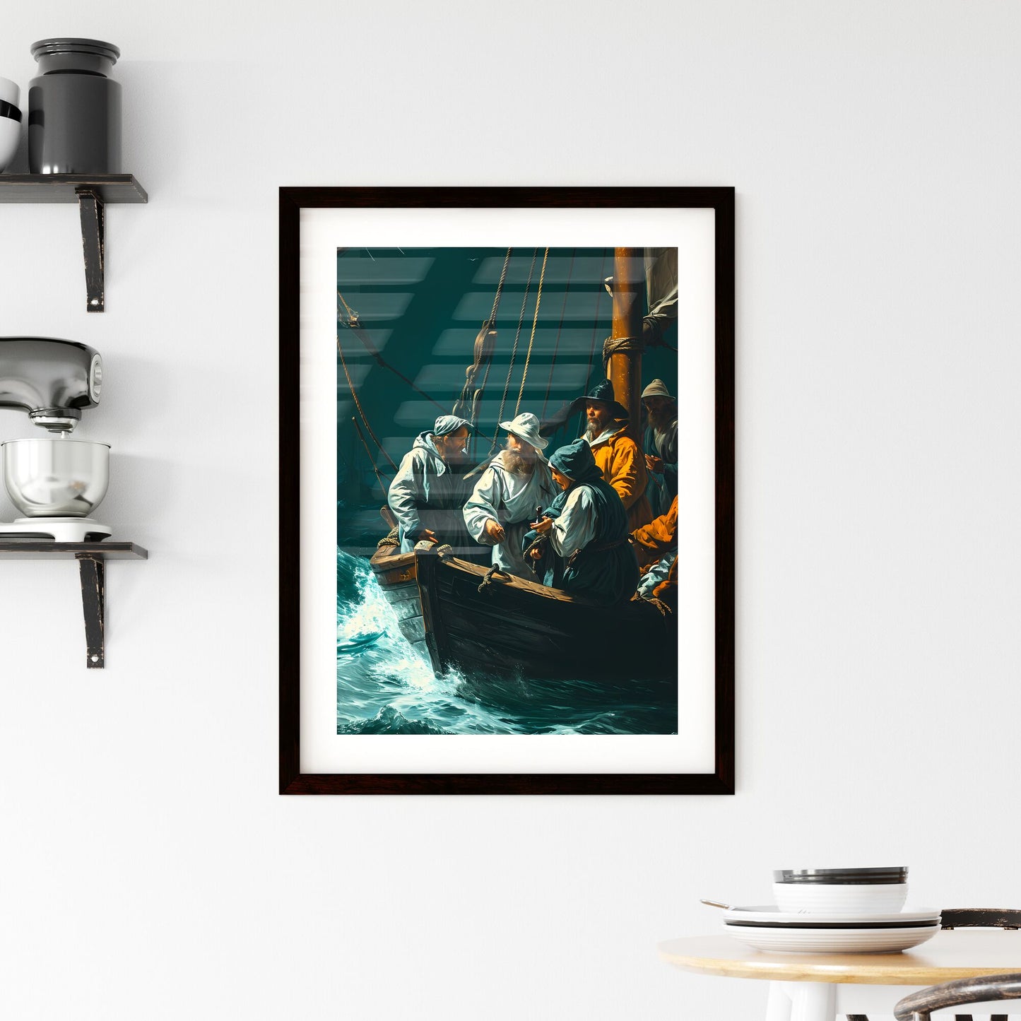 A Poster of injured soldiers - A Group Of People In A Boat Default Title