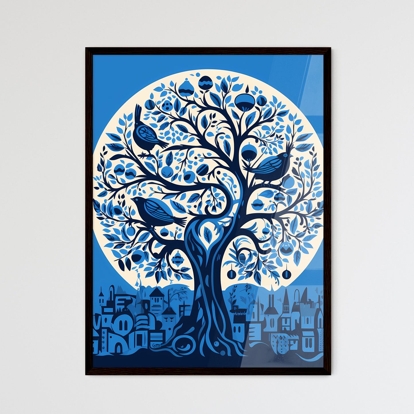 A Poster of electric blue Israel - A Blue Tr - Framed Art Print
