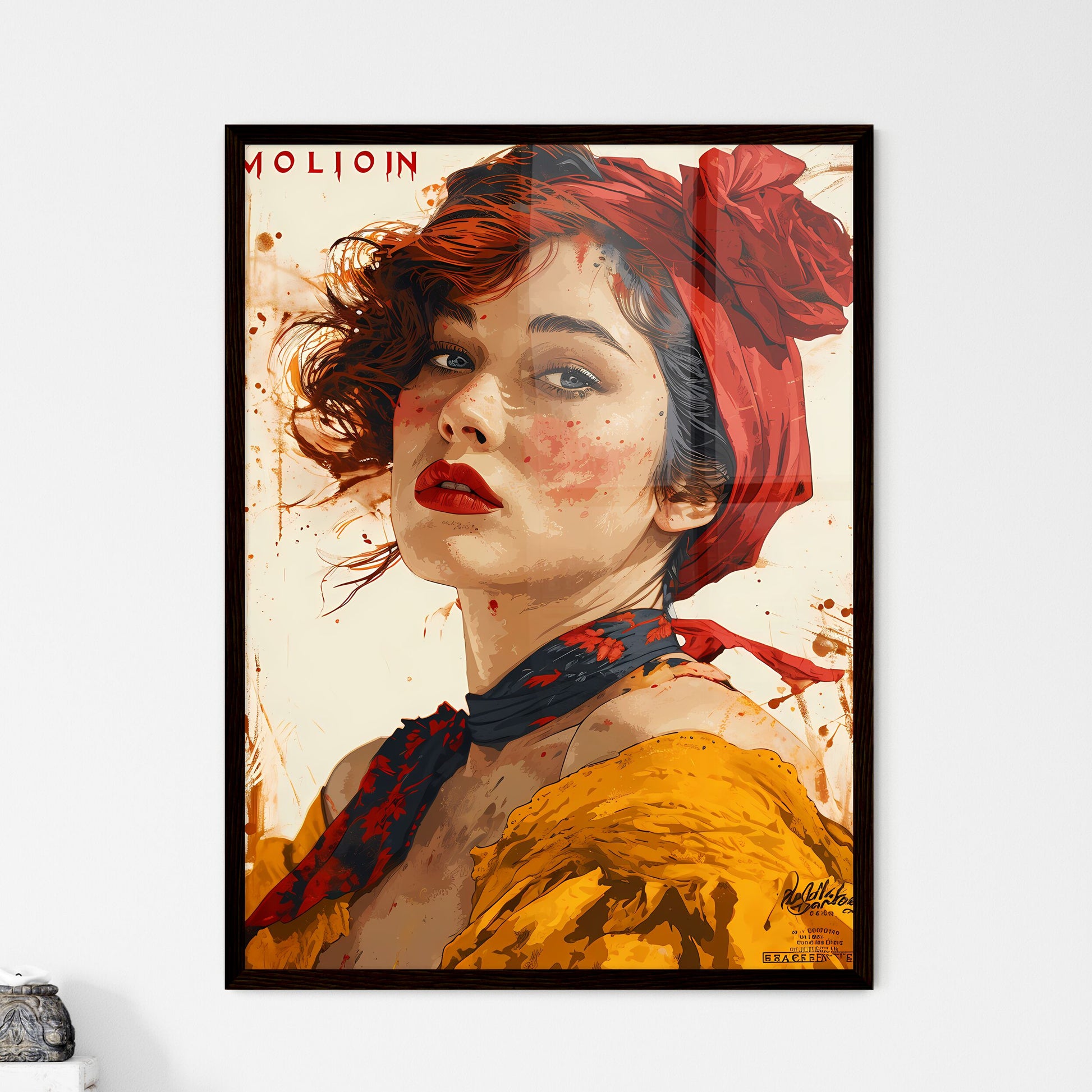 A Poster of moulon rouge advertisig from 192 - Framed Art Print