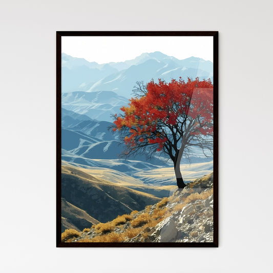 A Poster of winter desert day landscape - A  - Framed Art Print