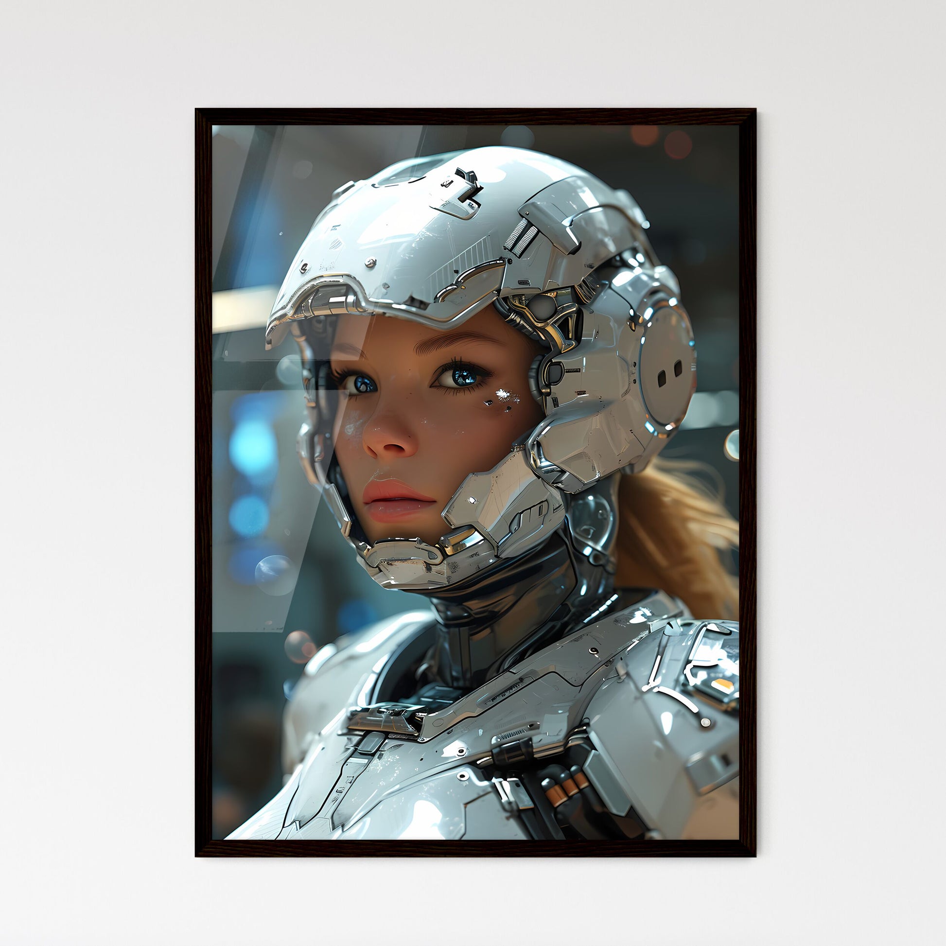 A Poster of a cyber-punk - A Woman Wearing A Robot Garment Default Title