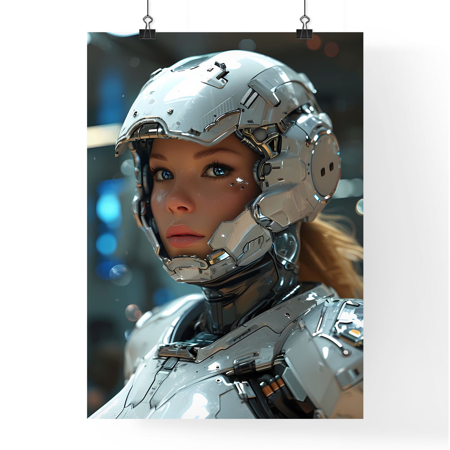 A Poster of a cyber-punk - A Woman Wearing A Robot Garment Default Title