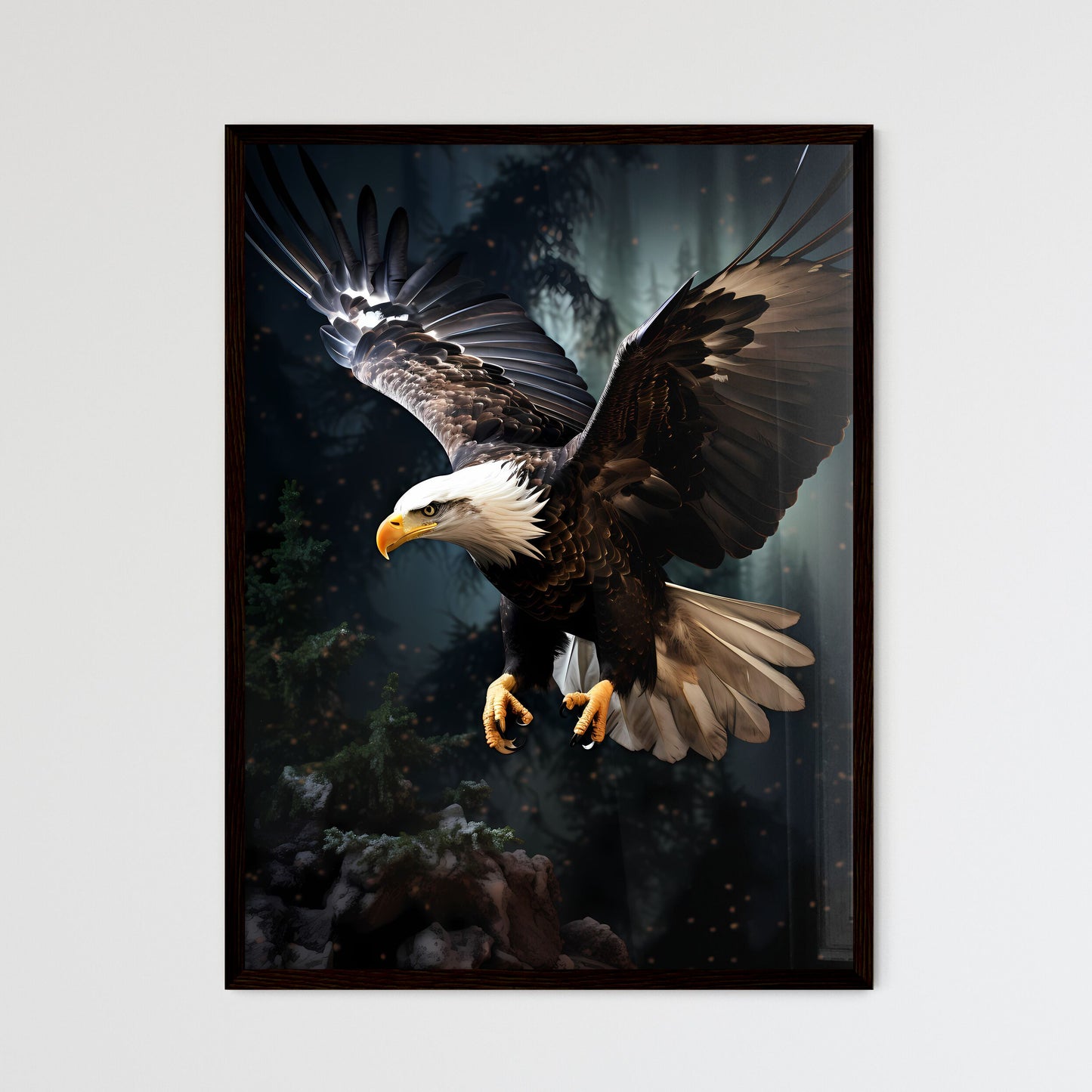 A Poster of An eagle flying upward  Wall Art