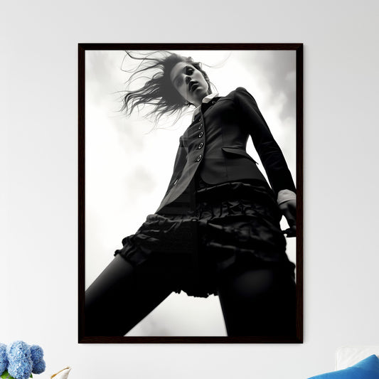 A Poster of girl model shooting low angle shot - A Woman Posing For A Picture Default Title