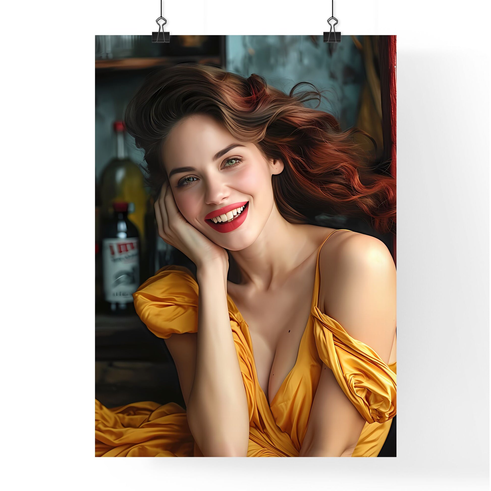 A Poster of intimacy - A Woman Smiling With Her Hands On Her Face Default Title