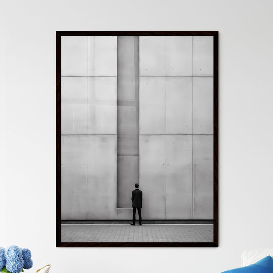 A Poster of diminished minimalism art - A Man Standing In Front Of A Wall Framed Art