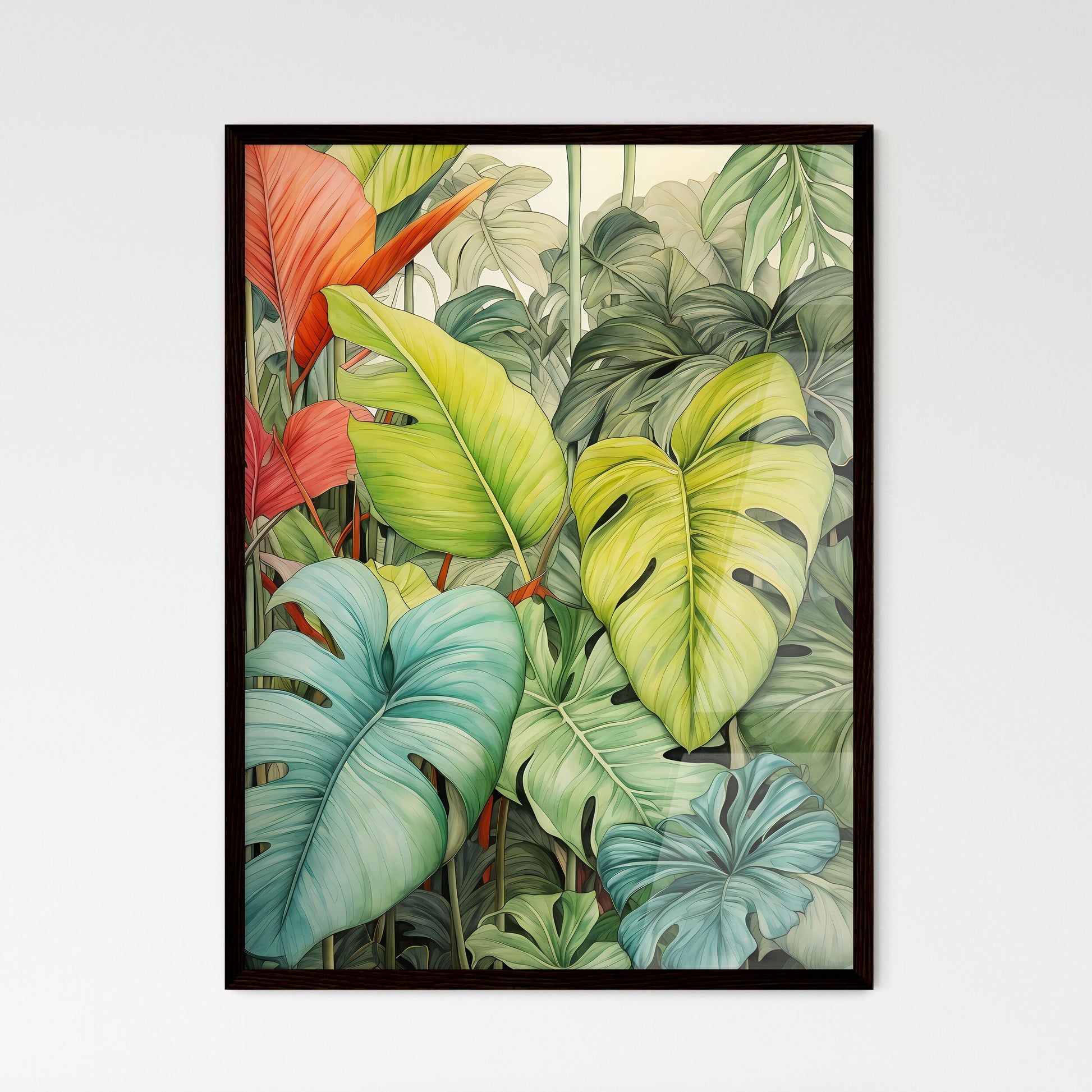 A Poster of tropical leaves - A Group Of Colorful Leaves Default Title