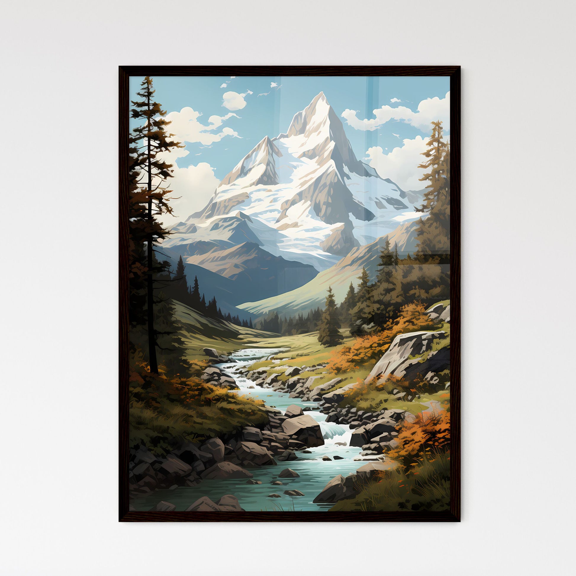 A Poster of Jasper National Park - A River R - Framed Art Print
