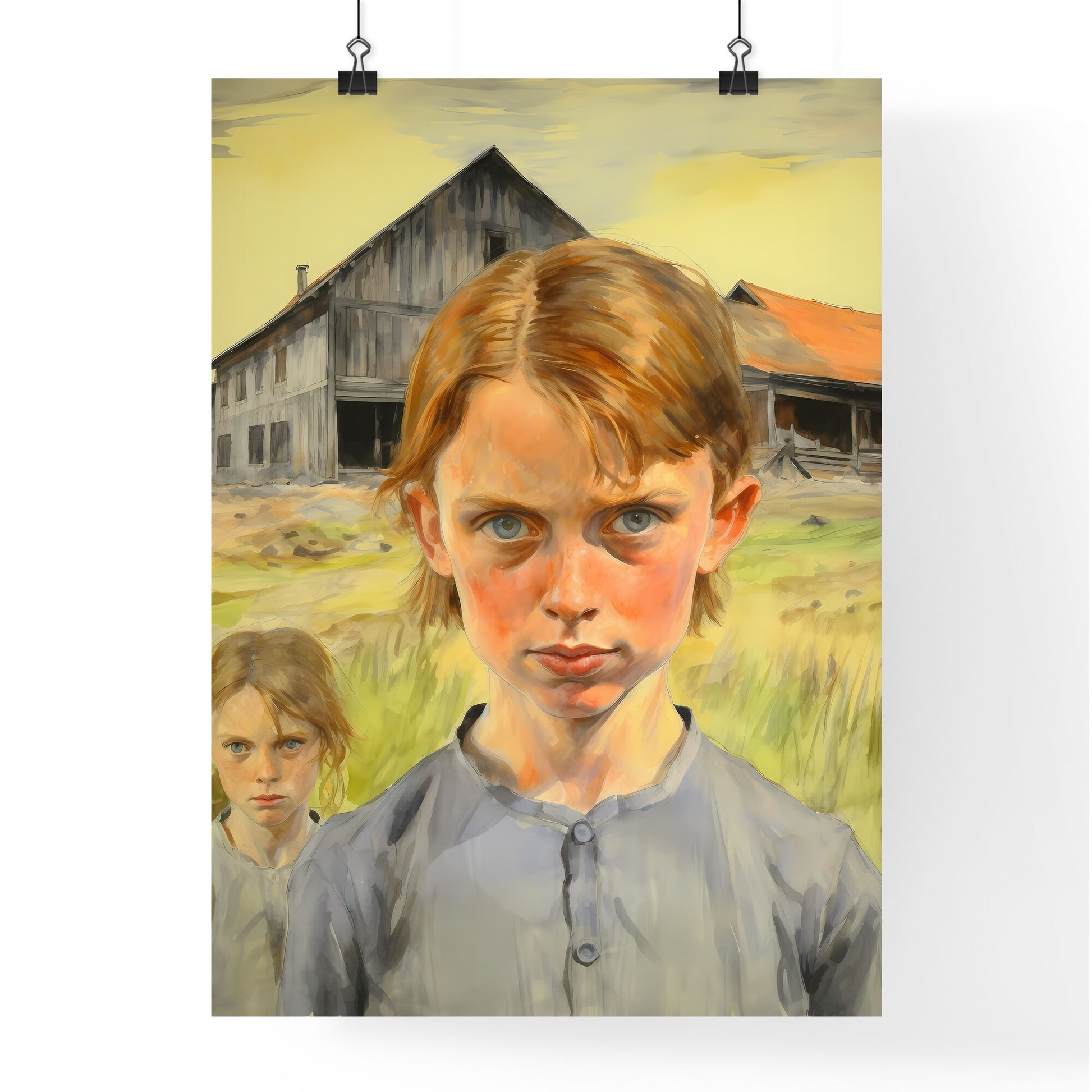 A Poster of In a country side - A Girl Looking At The Camera Default Title