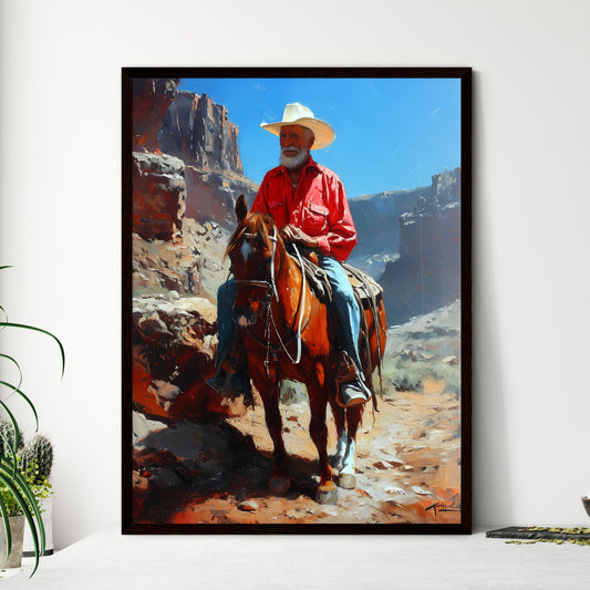 A Poster of de kooning style cowboy - A Man Riding A Horse Default Title