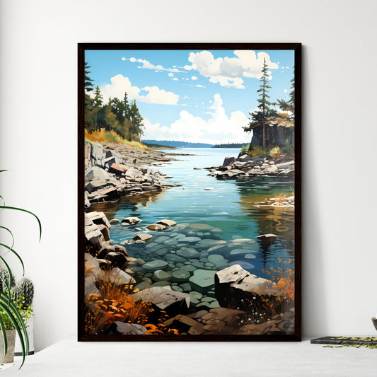 A Poster of Lake Superior Canada - A River W - Framed Art Print