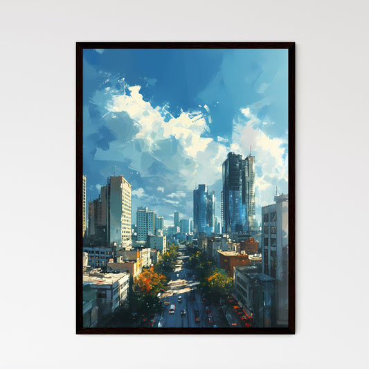 A Poster of Miami Skyline - A City With Tall Buildings And Trees Default Title