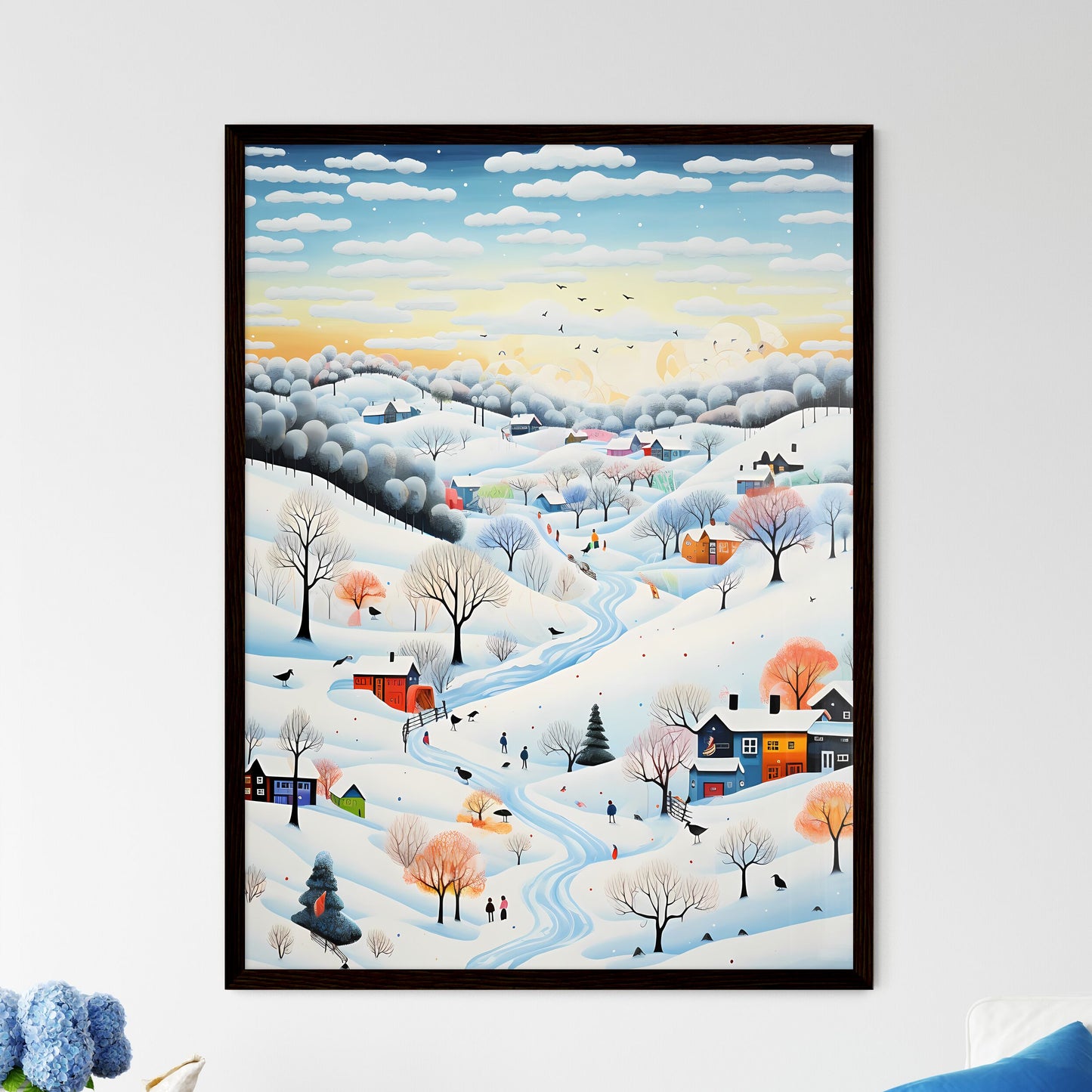 A Poster of snow landscape - A Painting Of A Snowy Landscape Default Title