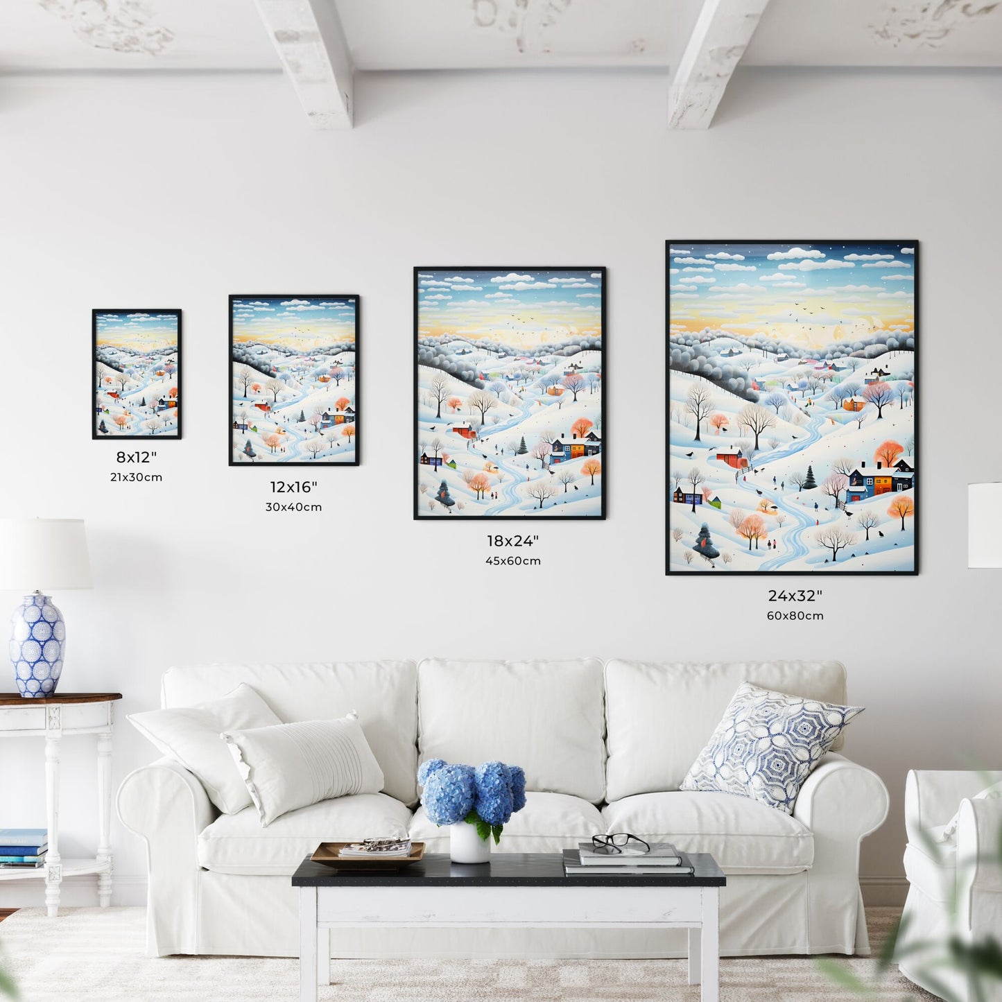 A Poster of snow landscape - A Painting Of A Snowy Landscape Default Title