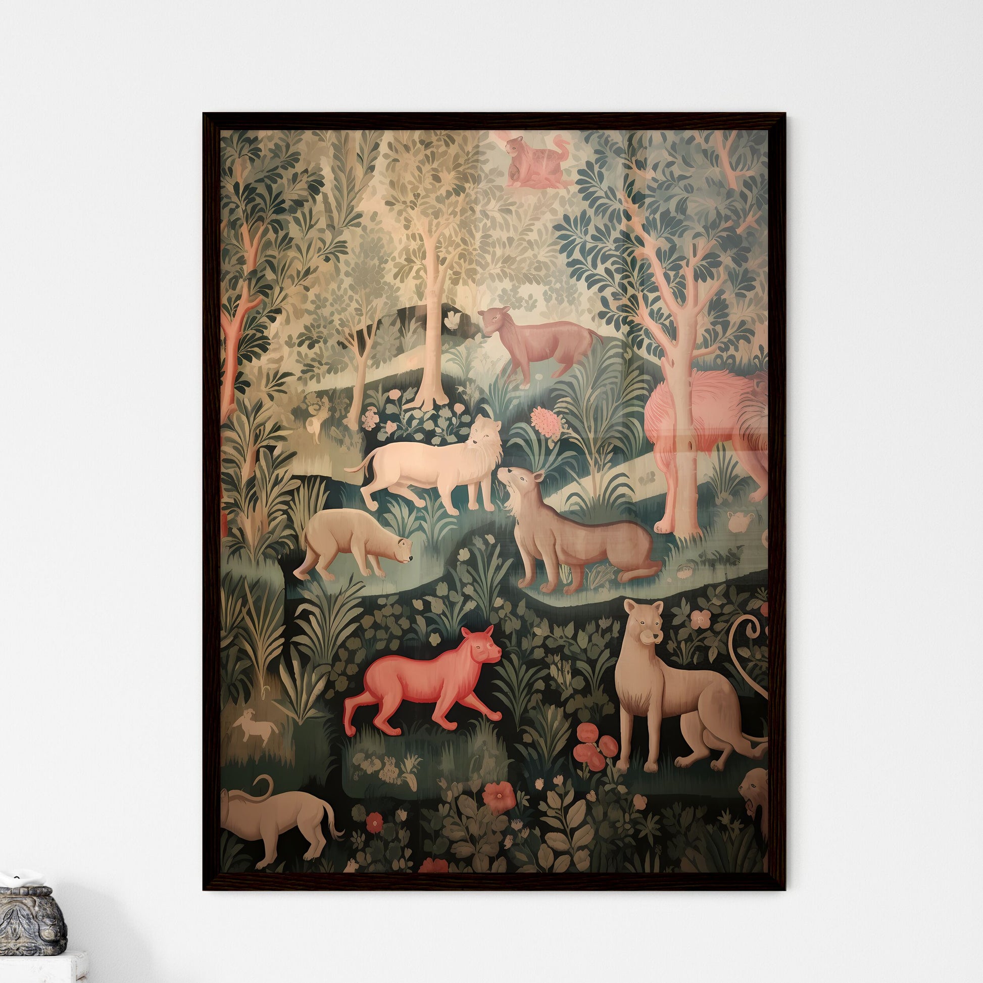 A Poster of lions owls and other animals  Wall Art