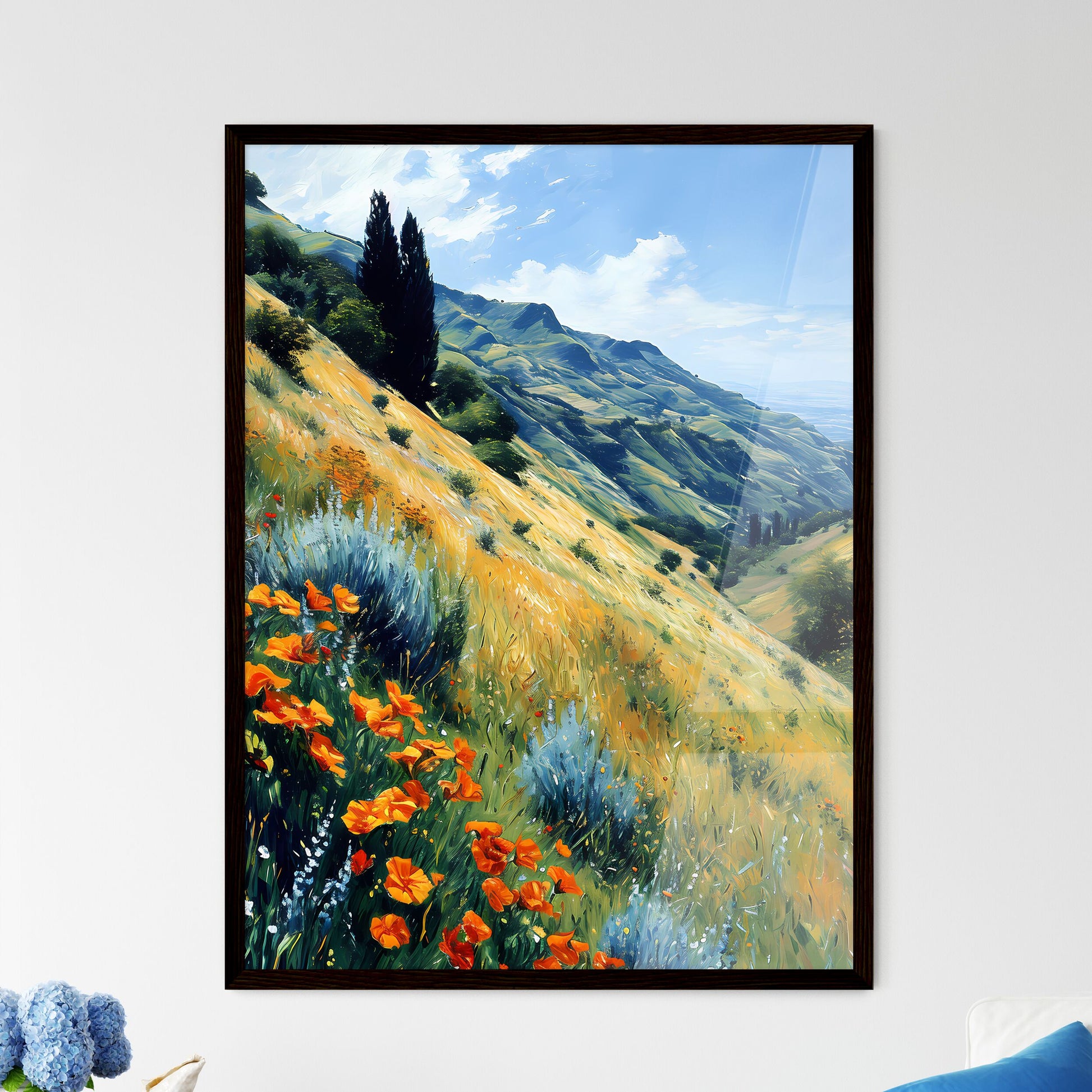 A Poster of impressionistic landscape in Sou - Framed Art Print
