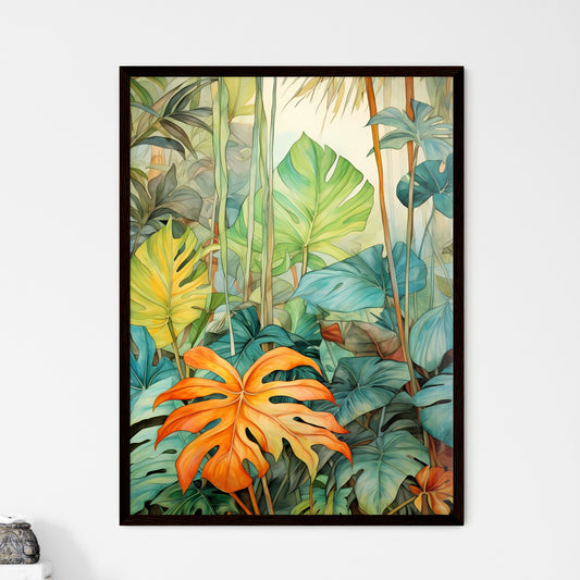 A Poster of tropical leaves - A Painting Of A Tropical Forest Default Title