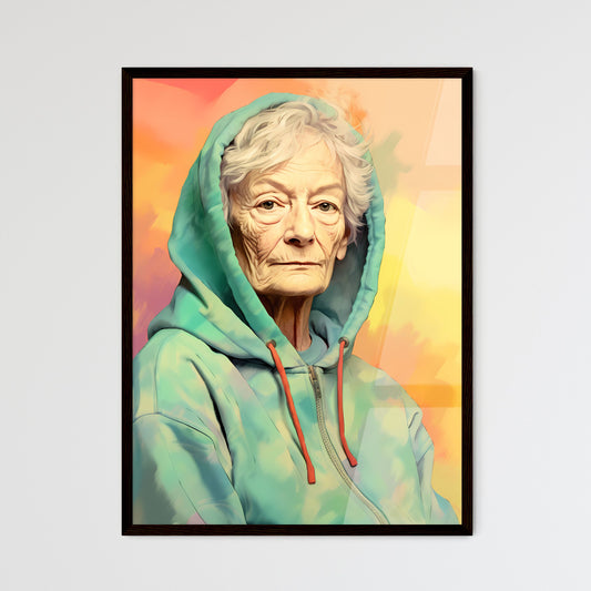 A Poster of Woman in her 70s wearing a styli - Framed Art Print