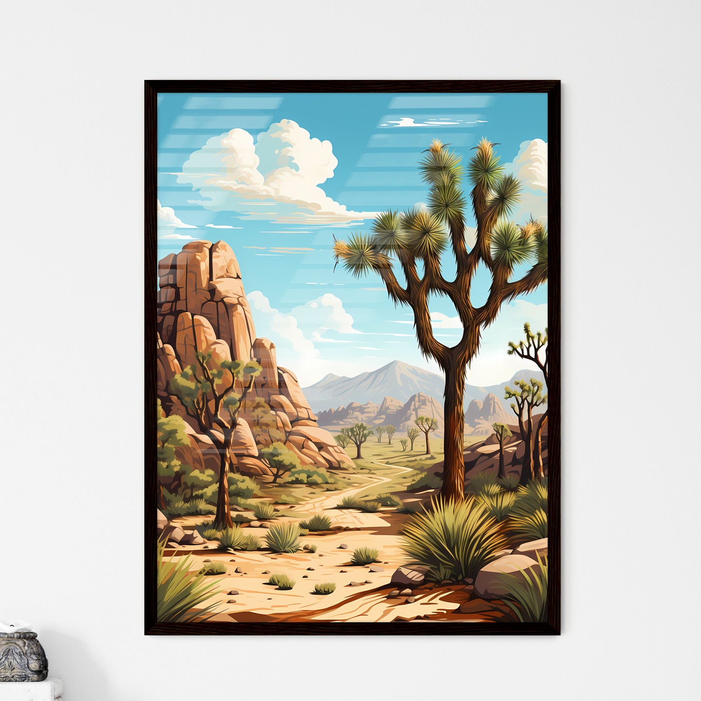 A Poster of Joshua Tree California - A Deser - Framed Art Print