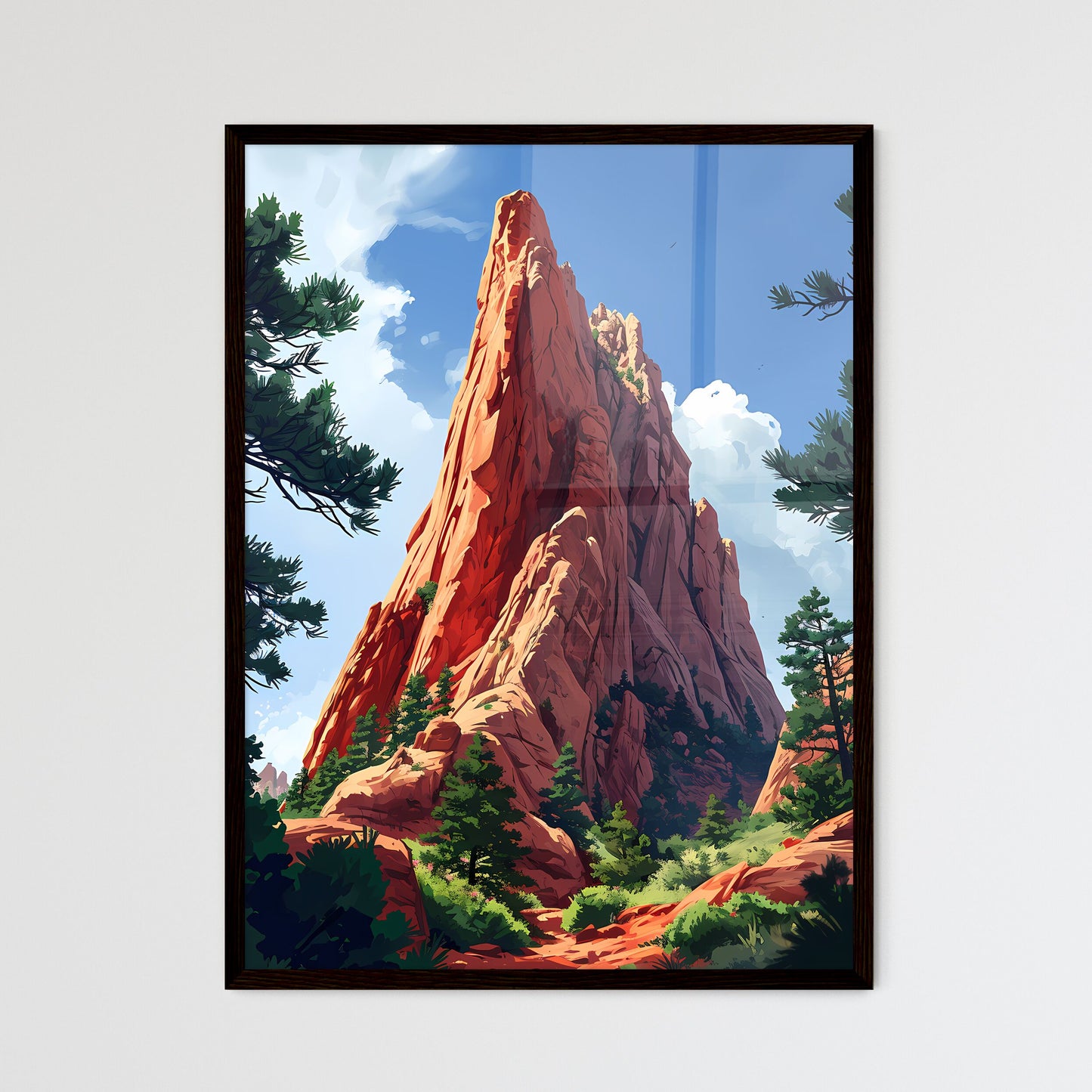 A Poster of Colorado Springs Art Sketch with - Framed Art Print