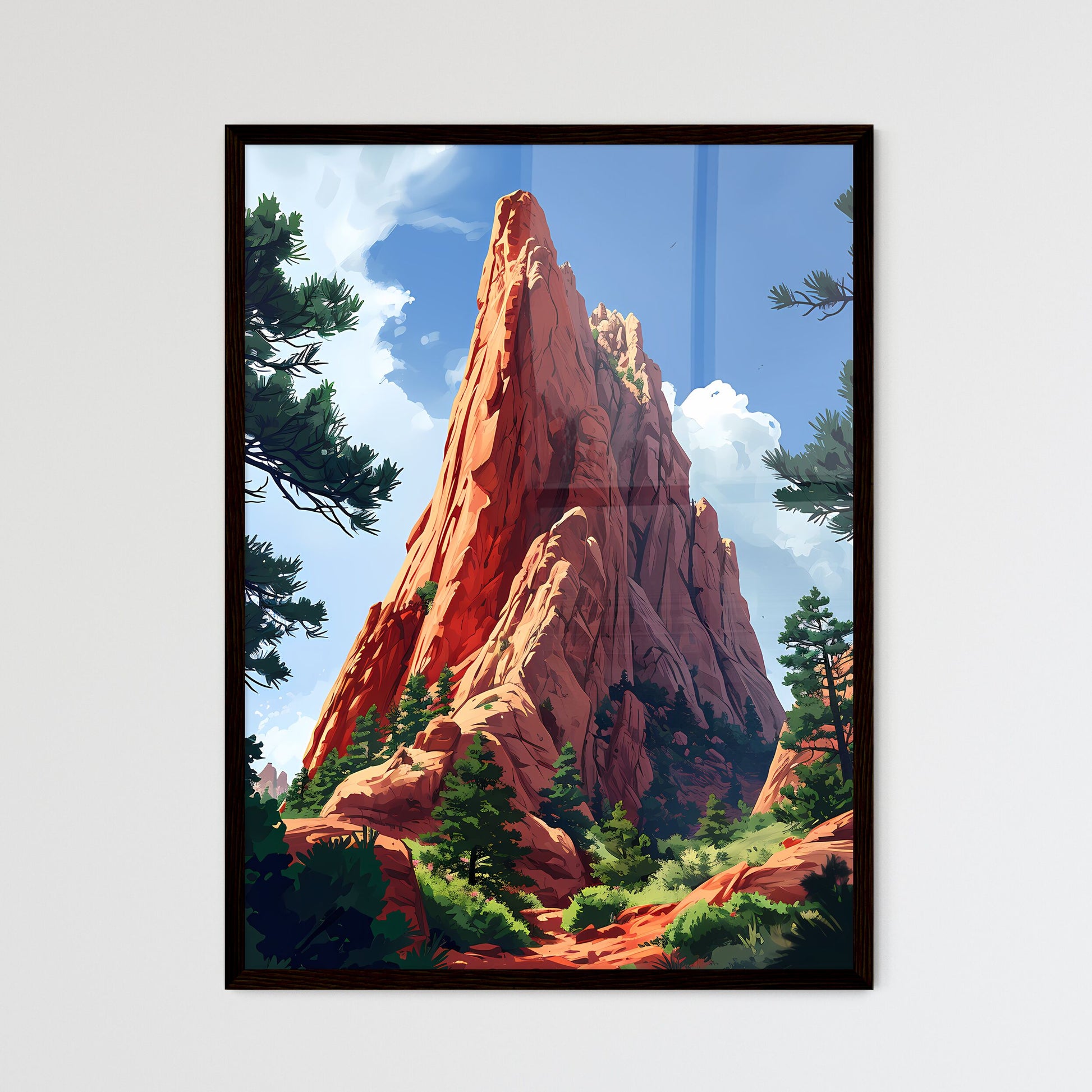 A Poster of Colorado Springs Art Sketch with - Framed Art Print