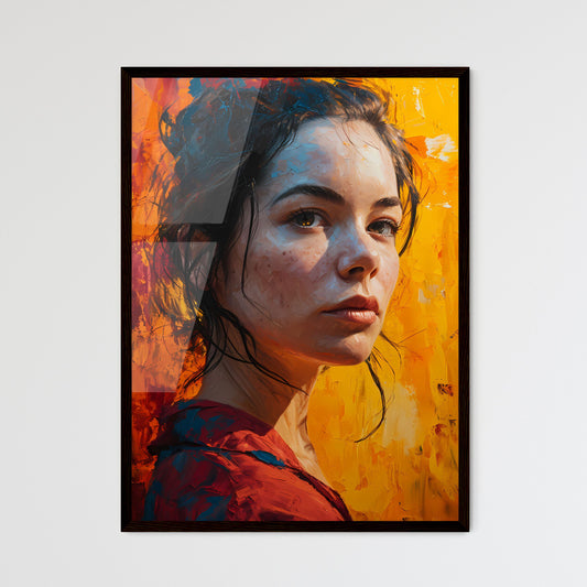 A Poster of painted portrait of woman in bed - Framed Art Print