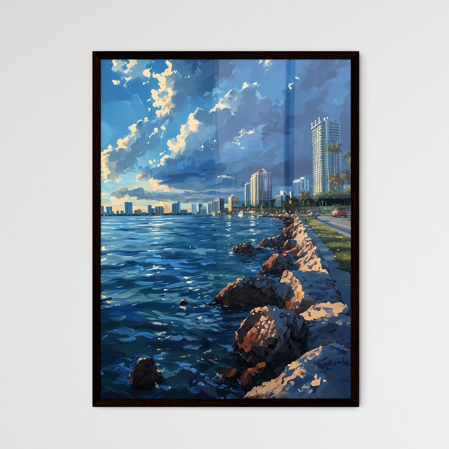 A Poster of Miami Skyline - A City Next To The Water Default Title