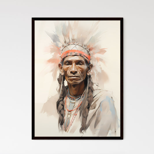 A Poster of indigenous portrait - A Man Wearing A Headdress Default Title