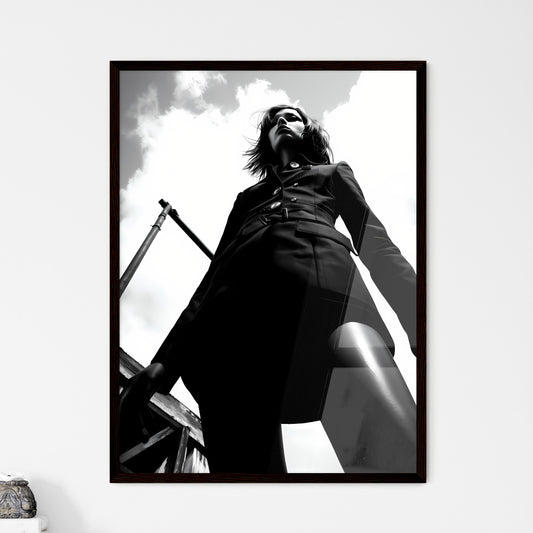 A Poster of girl model shooting low angle shot - A Woman In A Coat Default Title