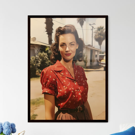 A Poster of beautiful lady homeowner in 1945 - Framed Art Print