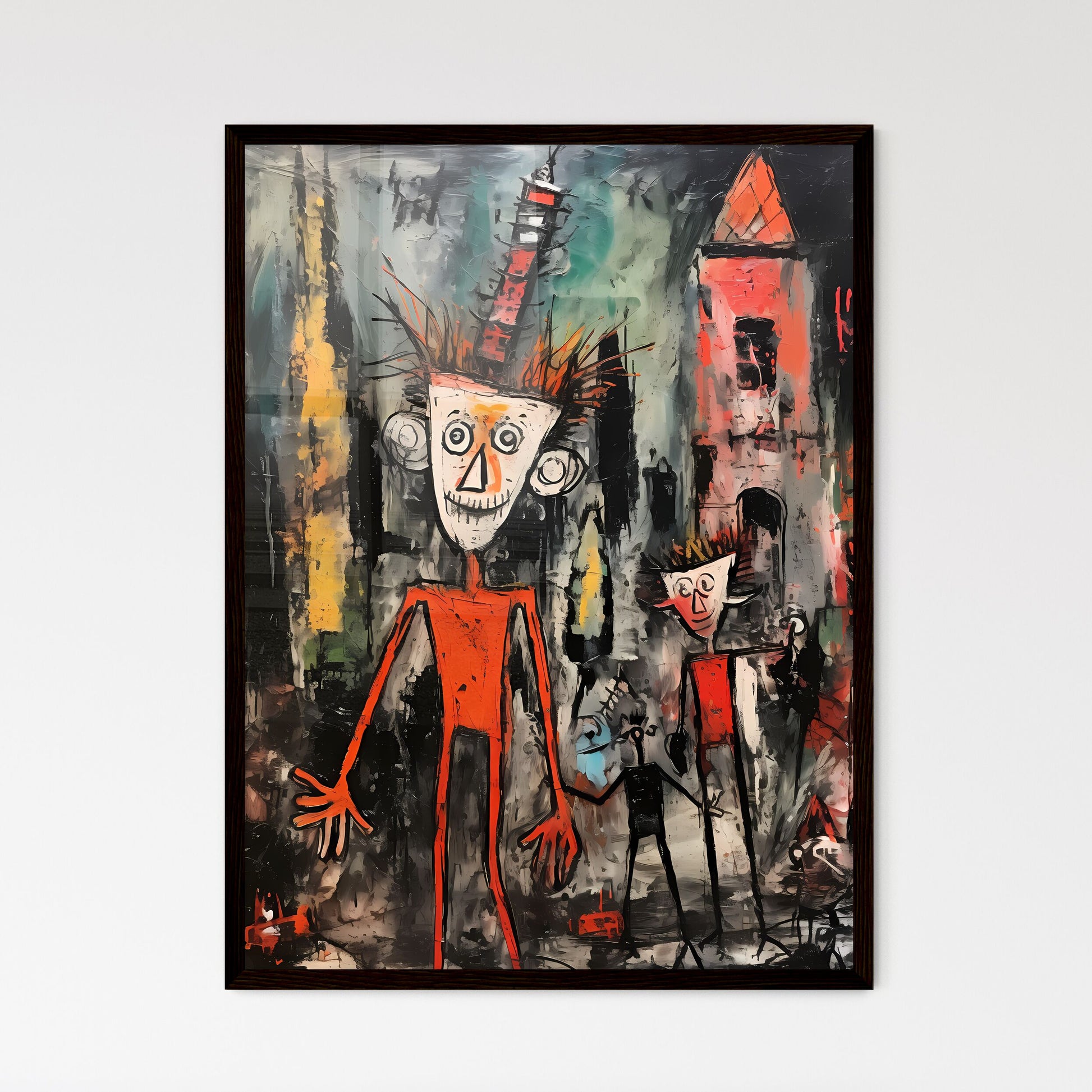 A Poster of Santas Elf - A Painting Of People In A City Default Title