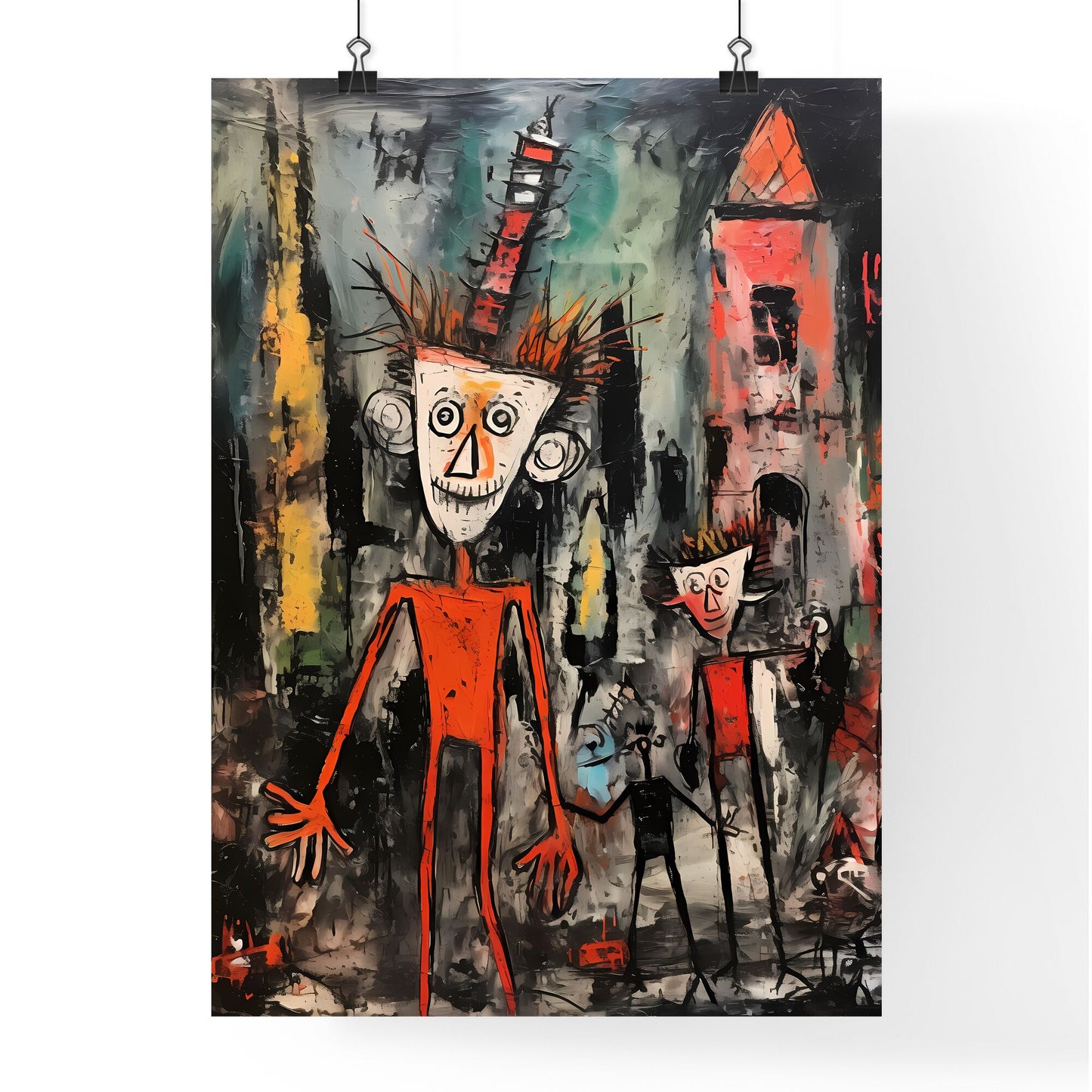 A Poster of Santas Elf - A Painting Of People In A City Default Title