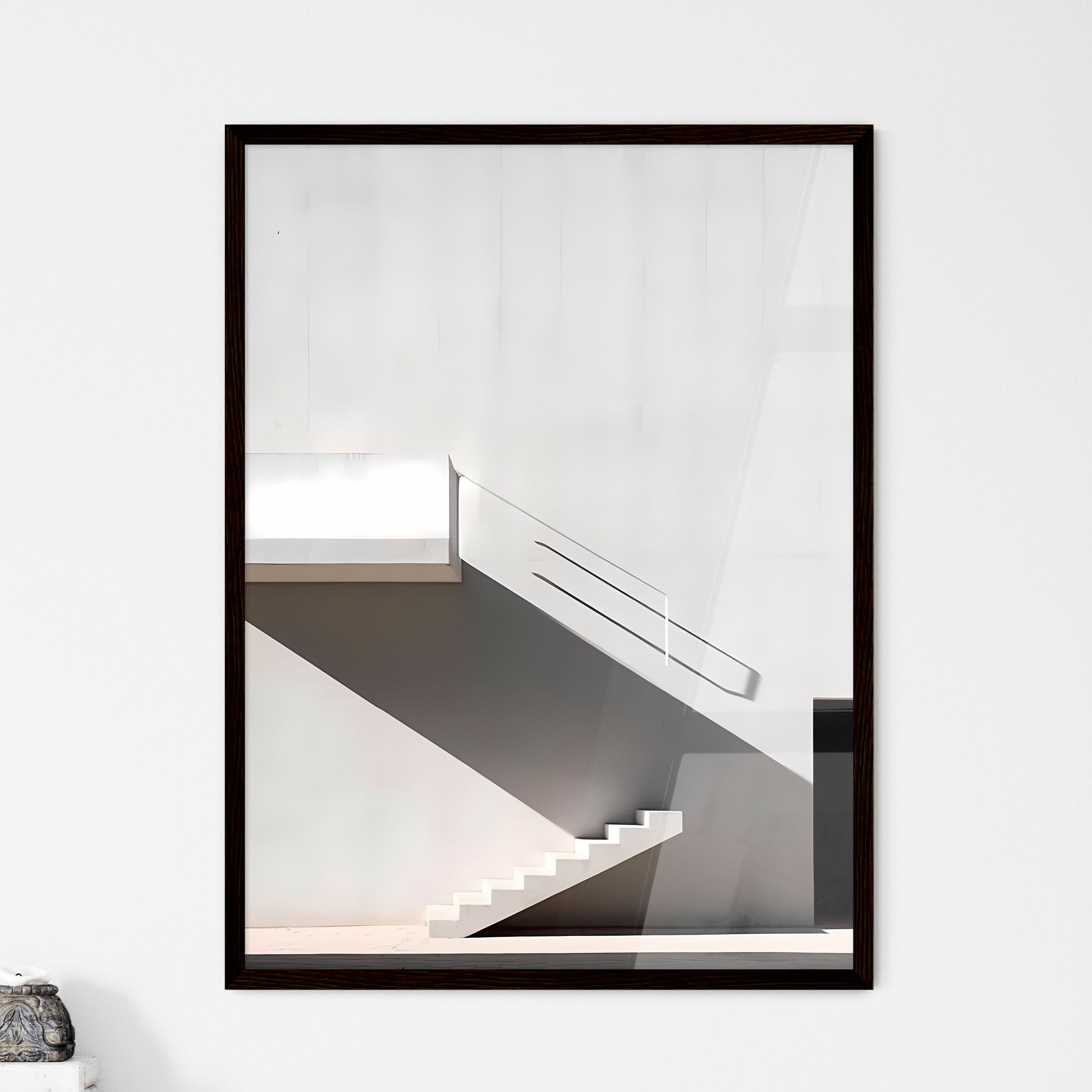 A Poster of diminished minimalism art - A Wh - Framed Art Print