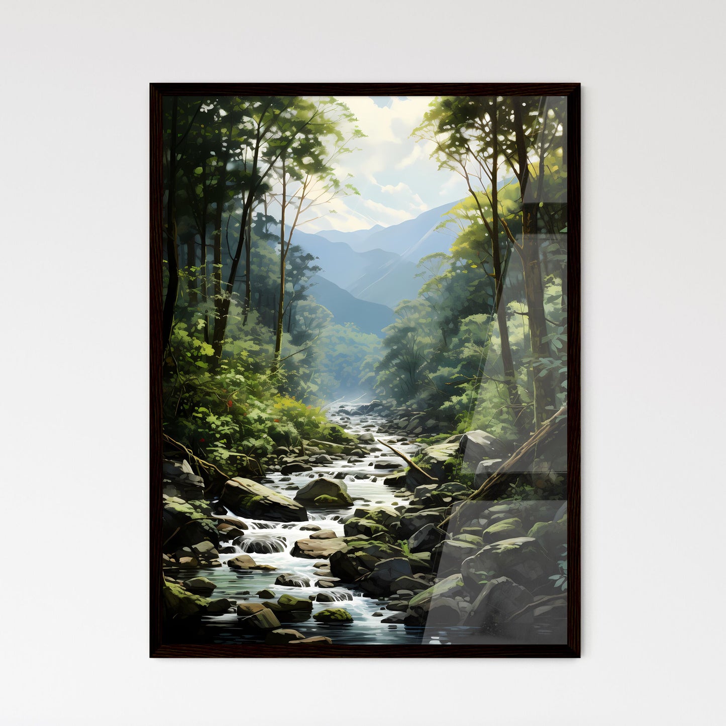A Poster of Great Smoky Natinal Park - A Riv - Framed Art Print