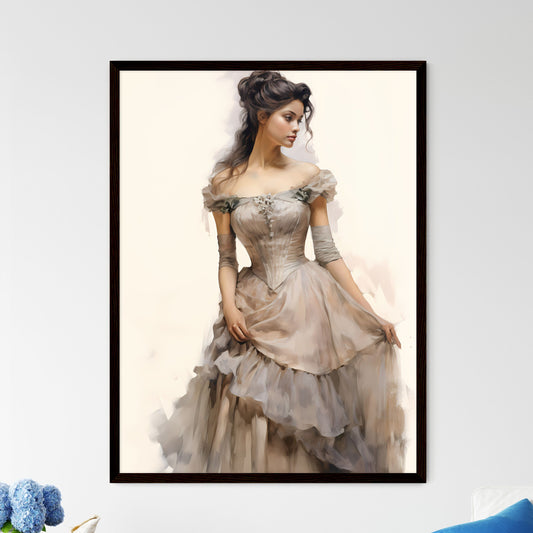 A Poster of Beautiful victorian dress - A Wo - Framed Art Print