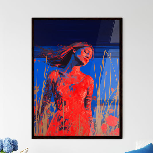 A Poster of inverted infrared - A Woman In A Field Of Grass Default Title