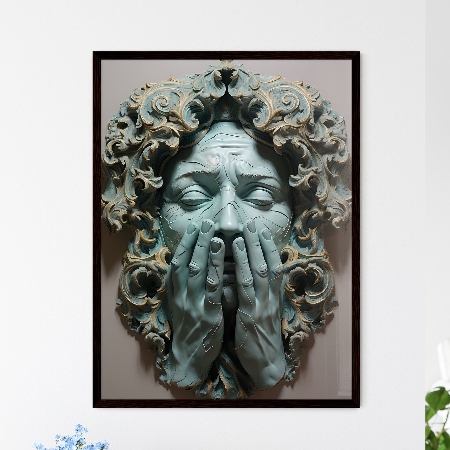 A Poster of a hand drawn painting made from  - Framed Art Print