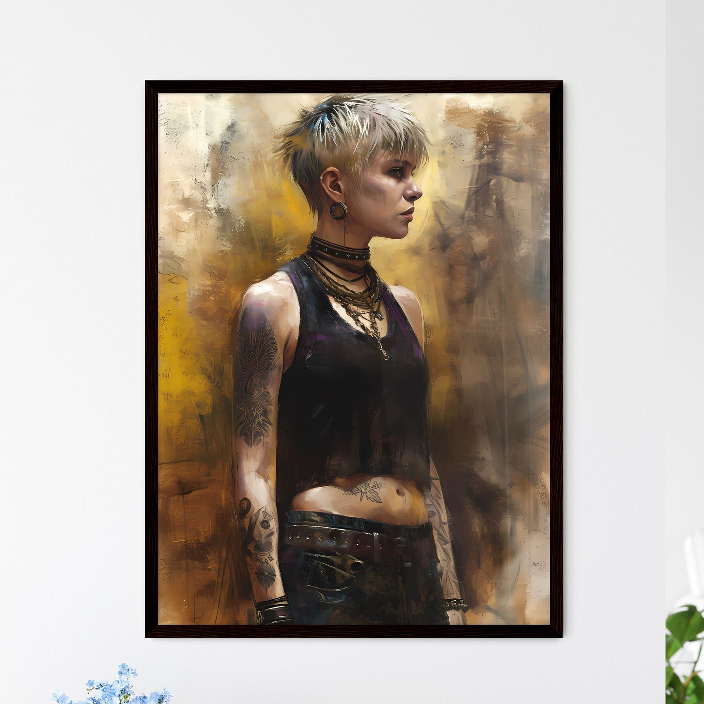 A Poster of beautiful female rockablilly - A Woman With Tattoos And A Tattoo On Her Arm Default Title