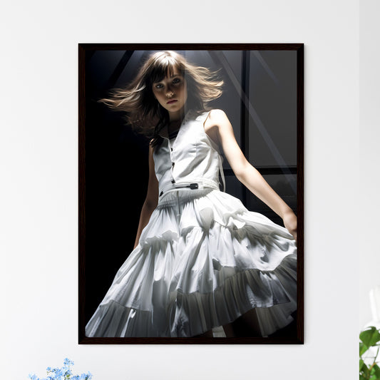 A Poster of A girl in a light dress - A Woma - Framed Art Print