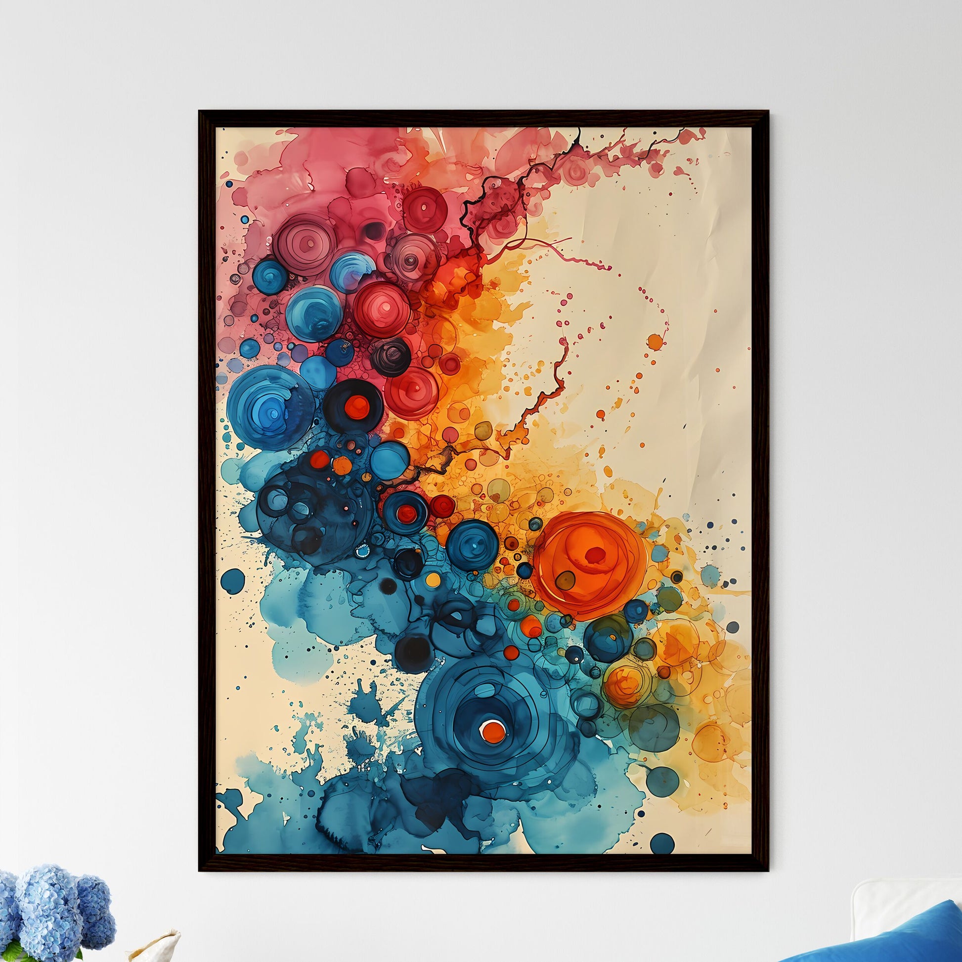 A Poster of abstract art of curved lines - A - Framed Art Print