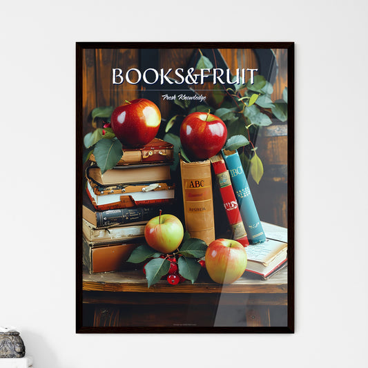 A Poster of back to school set - A Stack Of Books And Apples On Top Of Each Other Default Title