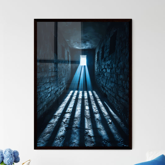 A Poster of tunnel shadows - A Dark Hallway With Light Shining Through The Window Default Title