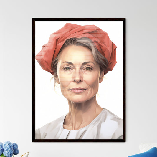 A Poster of beautiful mature woman 50 years  - Framed Art Print