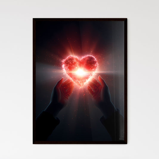 A Poster of Hope in the heart - Hands Holdin - Framed Art Print