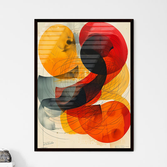 A Poster of abstract art of curved lines - A - Framed Art Print