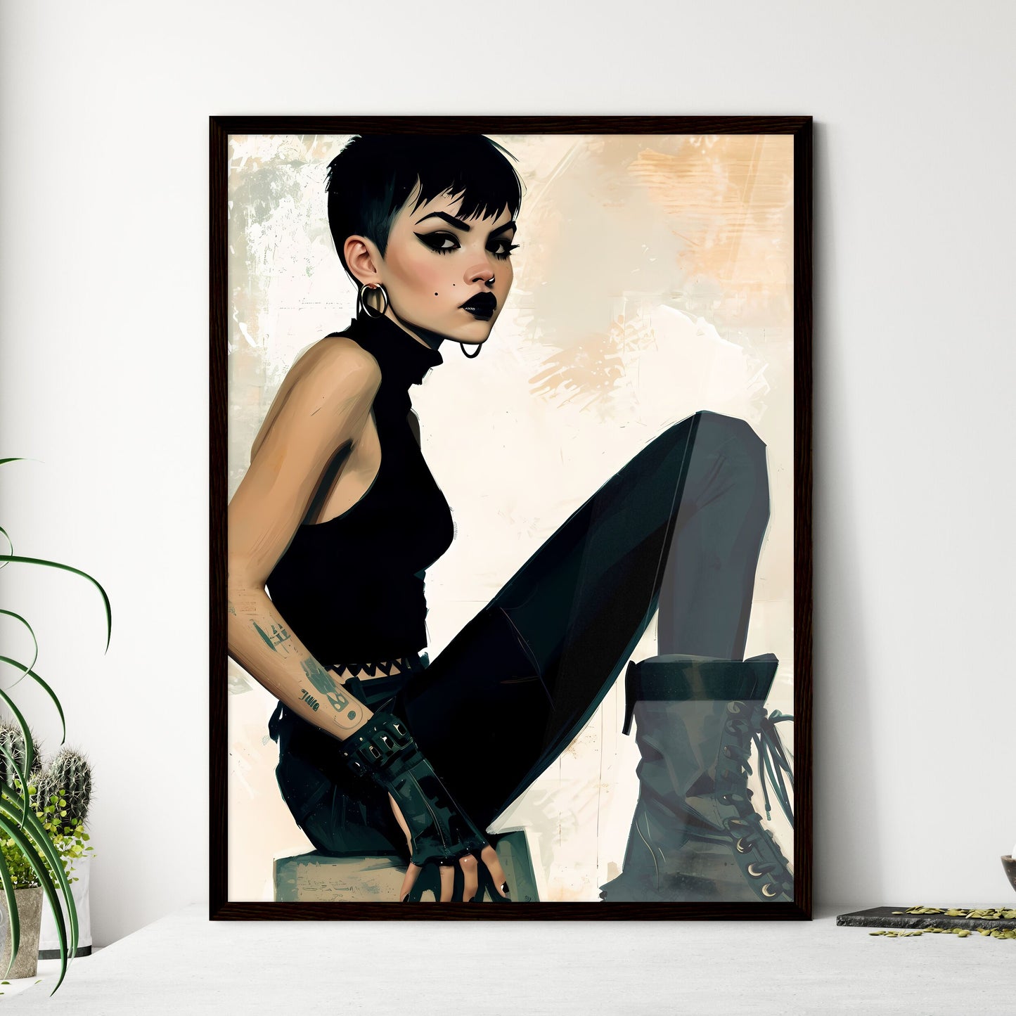 A Poster of beautiful female rockablilly - A - Framed Art Print
