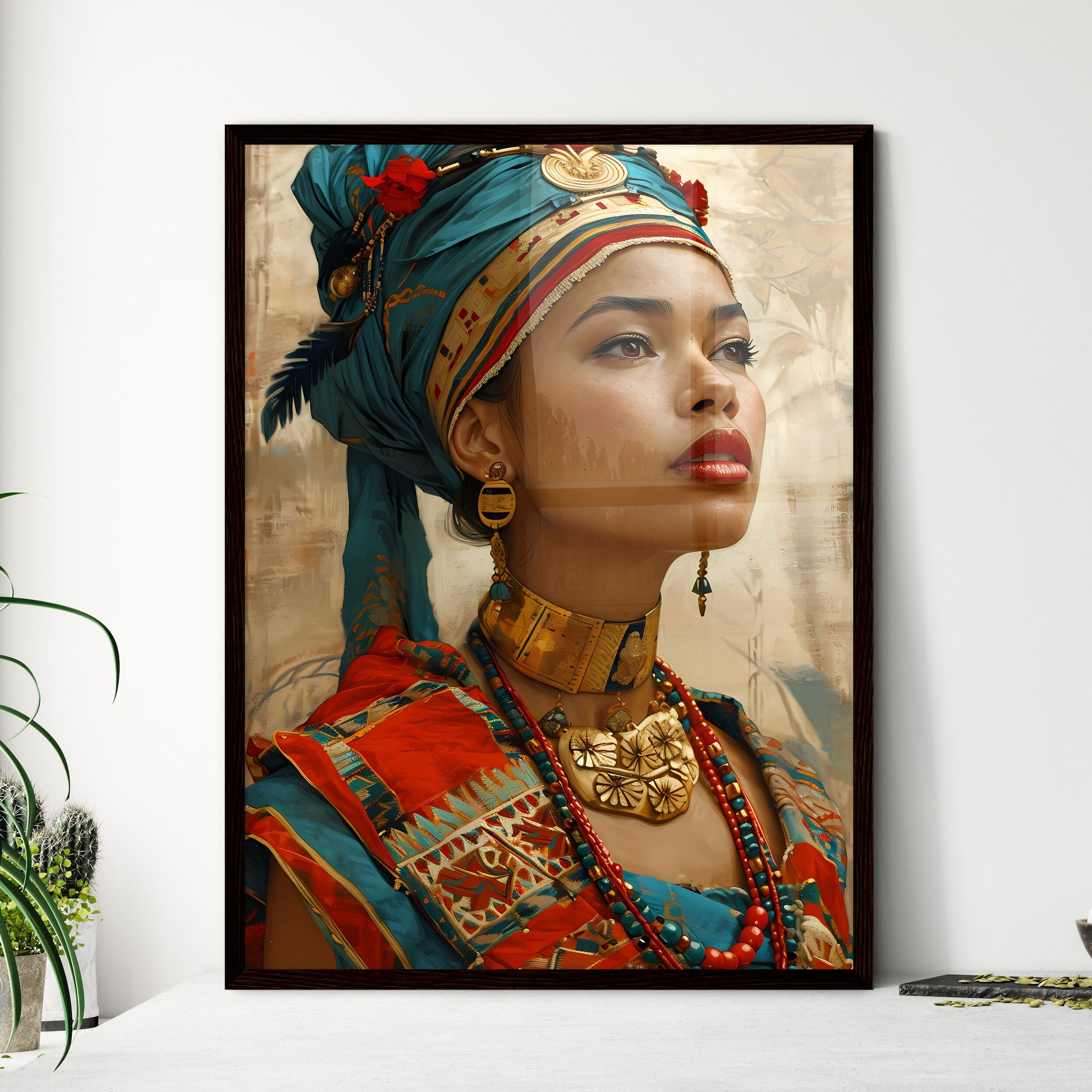 A Poster of beautiful woman - A Woman In A Turban And Jewelry Default Title