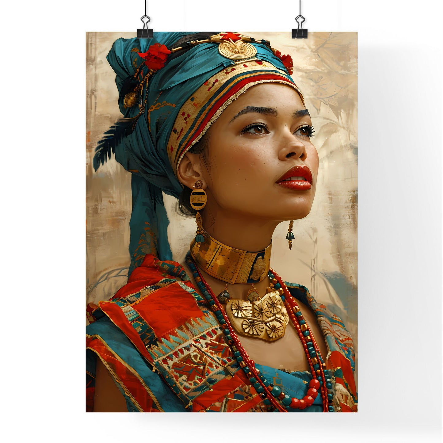 A Poster of beautiful woman - A Woman In A Turban And Jewelry Default Title