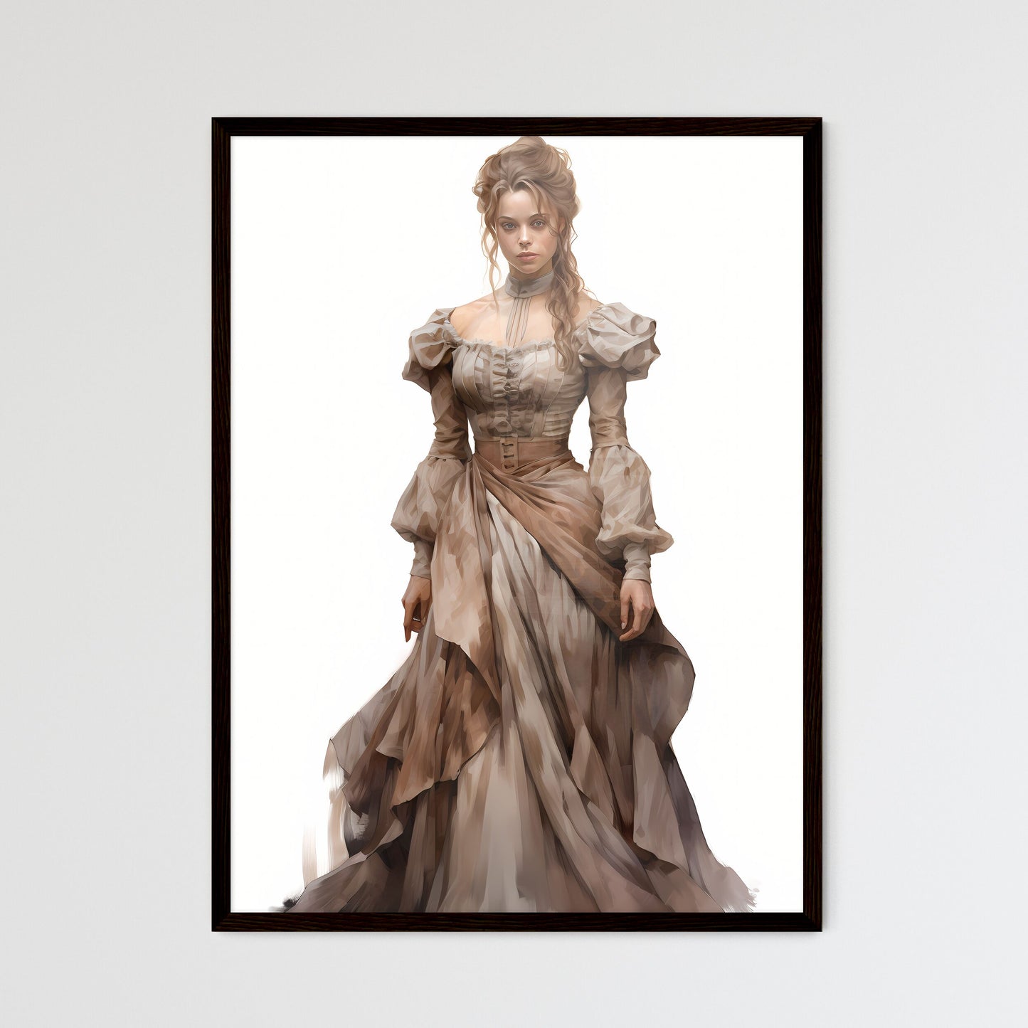 A Poster of Beautiful victorian dress - A Wo - Framed Art Print